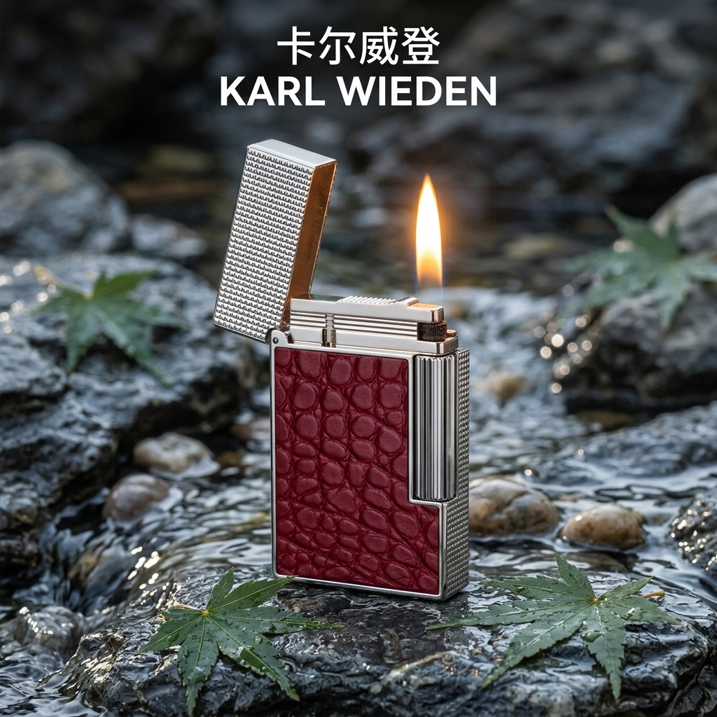 KW卡尔威登朗声煤油打火机高级送男友生日礼物鳄鱼纹红商务情人节