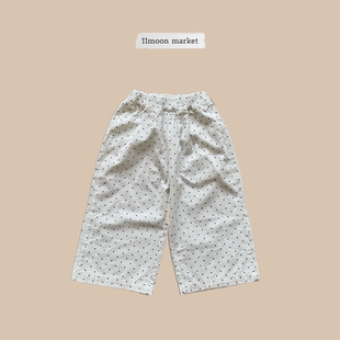 花样衣家女童中大童夏季新款韩系小众波点芝麻休闲直筒裤