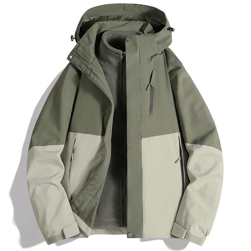 新款拼色户外防雨两件套防风年