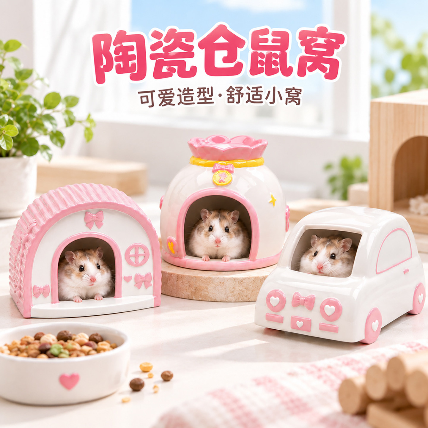 仓鼠陶瓷窝夏季降温躲避屋