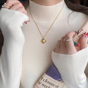 半高领毛衣打底秋冬修身显瘦内搭针织衫纯色洋气新款长袖百搭上衣