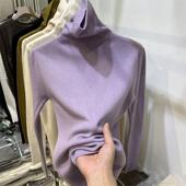秋冬新款 修身 显瘦堆堆领百搭长袖 高级感高领毛衣打底衫 针织衫 上衣