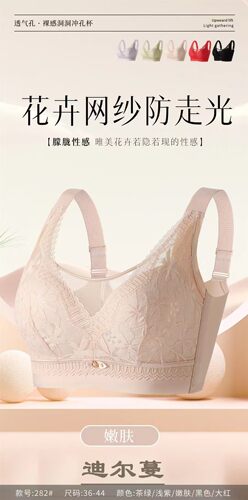 迪尔蔓282文胸无痕聚拢超薄洞洞杯内衣防走光水滴网无钢圈透气C杯
