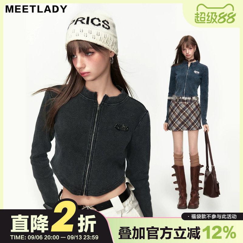 美式复古露腰短款T恤女长袖图片