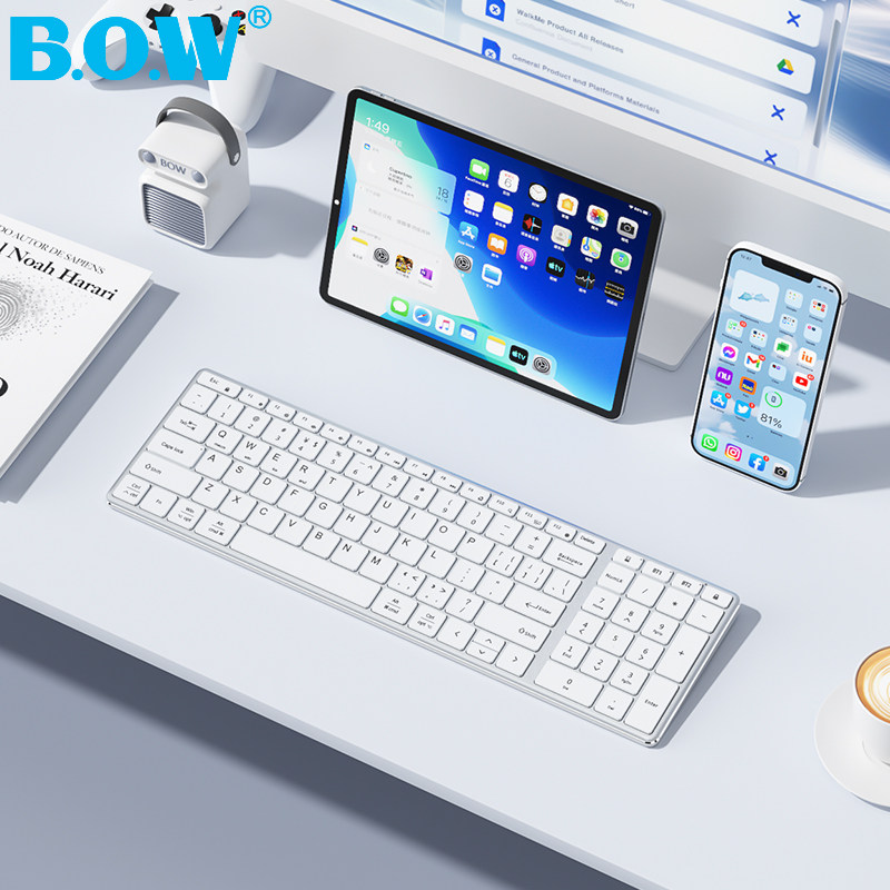 BOW 双模蓝牙键盘无线平板ipad笔记本台式电脑通用打字办公静音图片