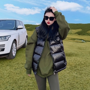 2025年秋冬 m蒙家羽绒马甲女短款高端立领白鹅绒情侣加厚坎肩背心