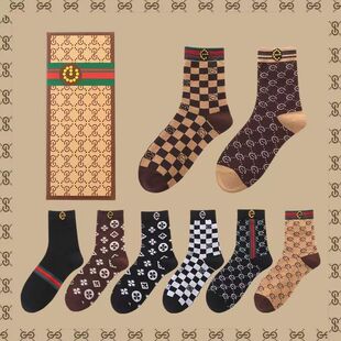 潮款 袜子男中袜秋冬时尚 纯棉吸湿排汗防臭长筒男袜 高档男士 礼盒装