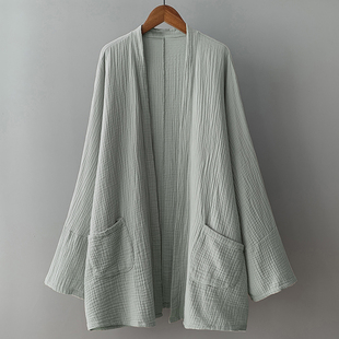 清仓捡漏~新中式衬衫女中长款开衫棉麻纱外套清冷感禅意外搭上衣