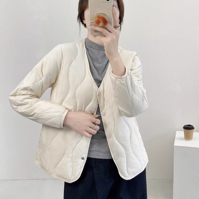 棉服内胆女V领轻薄2025秋冬新款配大衣内搭打底短款外套内穿棉衣,女装/女士精品,棉衣/棉服,淘宝优惠券,粉丝福利购,淘宝优惠卷