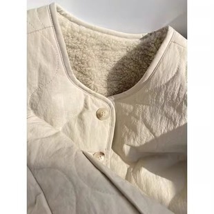 特价 秋冬穿炸街棉衣服羊羔绒马甲外套复古风背心女皮毛一体马夹V