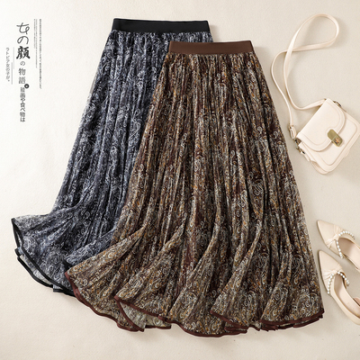 复古印花民族风半身裙女士夏季