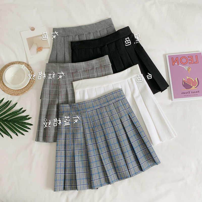 新款裙子女春夏港味高腰显瘦格纹百褶半身裙网红百搭A字短裙A字裙在类目 女装/女士精品, 半身裙中 - 来自Buy2taobao.com提供专业的淘宝代购服务