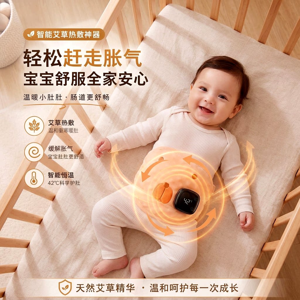新生婴儿防二月闹神器胀气肠绞痛红豆热敷包智能恒温可充电热敷袋
