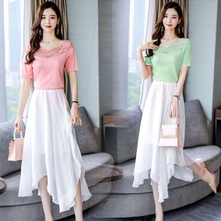 女装 大码 两件套夏季 时尚 203 S深依度2023夏装 上衣半身裙套裙 新款