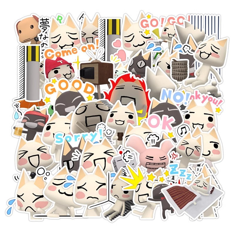 40张卡通多罗猫贴纸可爱猫咪表情涂鸦贴画装饰笔记本行李箱防水贴