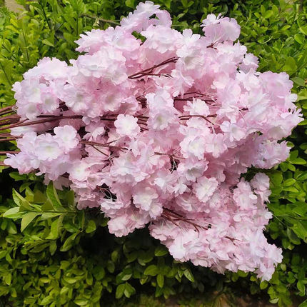 仿真樱花枝婚庆桃花塑料装饰花绢花客厅落地假花枝婚庆梅花枝室内