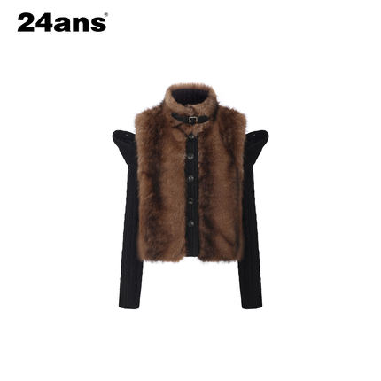 24ANS LTD 可拆卸衣袖针织环保皮草
