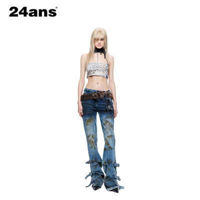24ANS LTD 轻亚punk抹胸 ⑴斑驳渐变面料⑵酵素水洗⑶8字扣调节