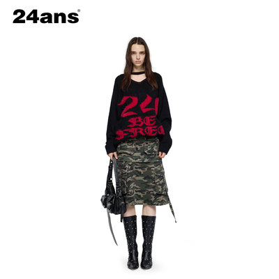 24ANS印花logo套头针织毛衣