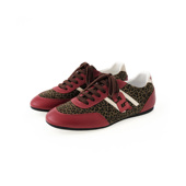 24ans 豹纹拼接平底德训运动鞋 leopard shoes