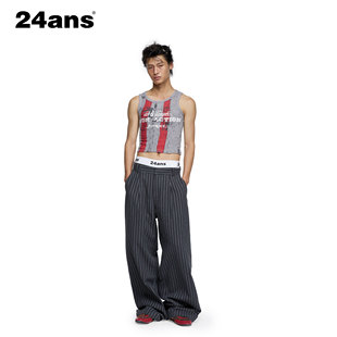 深灰条纹西裤 男女同款 LTD副线TMN 24ANS