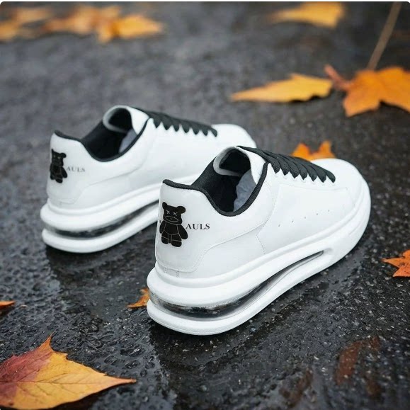 潮牌暴力熊气垫情侣小白鞋男韩版百搭潮流男运动鞋厚底学生板鞋
