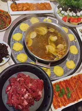 火锅烧烤店 大尺寸涮烤一体炉天然气液化气煤气可用