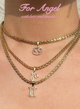 镀金辣妹锁骨链十二星座