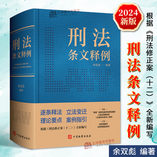正版2024新 刑法条文释例 余双彪 根据刑法修正案十二编写 注释刑法实用工具书 案例指引实务疑难 中国检察出版社9787510230455