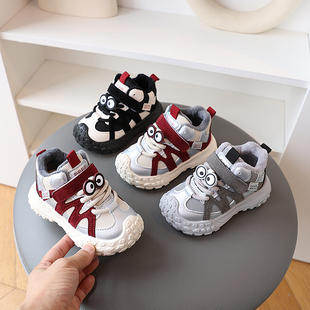 冬季新款儿童运动鞋加绒二棉宝宝鞋女童老爹鞋男童可爱卡通跑步鞋