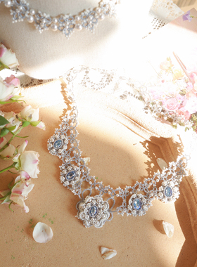 纯手工编织洛丽塔梭编项链小众设计感复古宫廷风