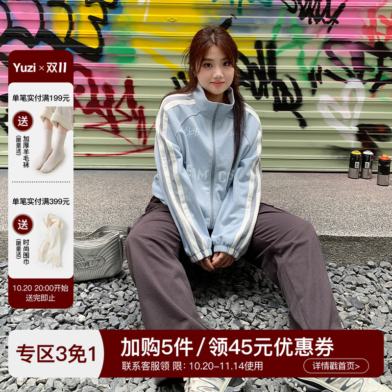 YUZI鱼子上衣鹿皮绒外套休闲运动