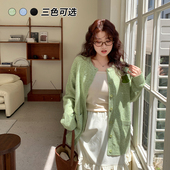 女装 YUZI鱼子米意绒开衫 毛衣大码 微胖mm显瘦遮肉200斤秋甜美减龄