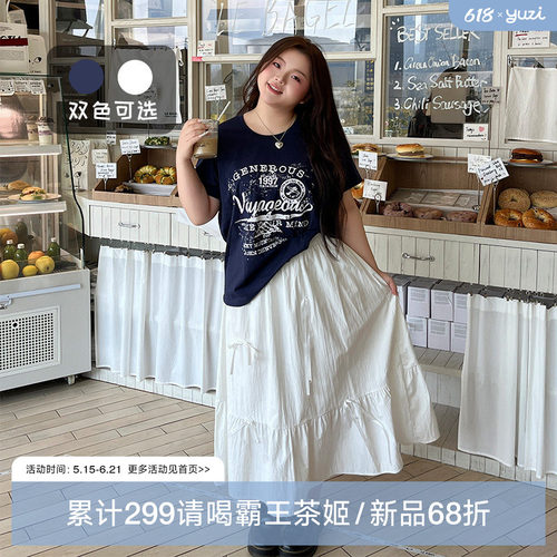 YUZI鱼子正肩印花T恤美式复古