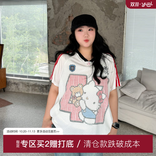 YUZI鱼子甜酷卡通印花短袖T恤