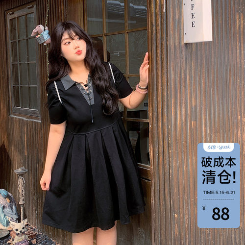 YUZI鱼子学院风假两件连衣裙子