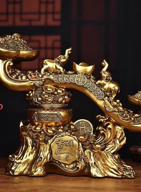 如意摆件招财大象一对聚宝盆家居酒柜客厅办公室装饰乔迁新居礼品