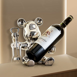 手里有钳暴力熊酒柜红酒架简约轻奢电视柜客厅家居装 饰摆件工艺品