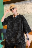 纯棉圆领休闲短袖打底衫美式高街百搭款蝴蝶破洞短袖HY556TP38，男装T恤，电商A102B