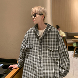 薄款免烫防晒衣夏季翻领格子衫港风格子衬衫男HY544TP45，男装衬衫，电商A102B