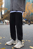 秋冬裤子男潮流休闲直筒宽松加绒卫裤抽绳束脚运动裤K104TP45控68，男装休闲裤，电商A102B