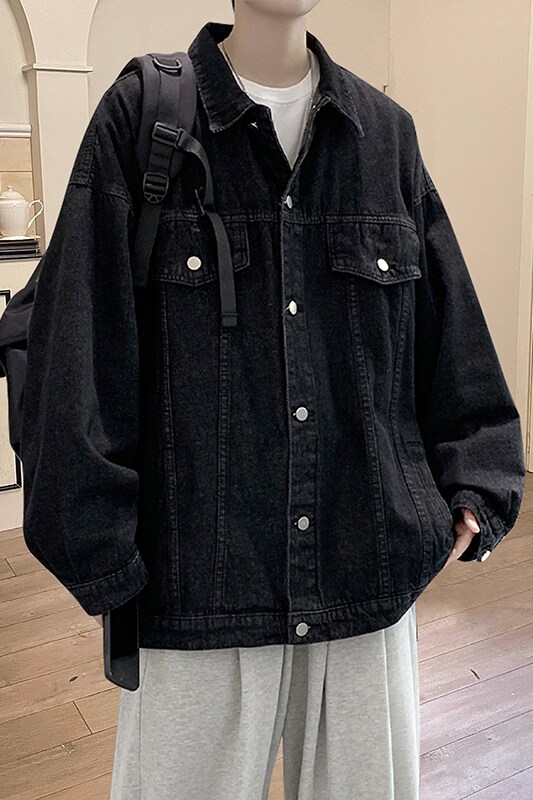 新款夹克衫美式高街牛仔外套男女慵懒风情侣百搭上衣HY28P70控98,男装夹克,电商A102B