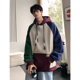 情侣cityboy拼色插肩袖连帽卫衣秋季学生慵懒风上衣HY270P65控98，男装卫衣，电商A102B