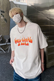 美式圆领纯棉短袖T恤火焰印花宽松休闲vibe潮流打底衫HY573TP20，男装T恤，电商A102B