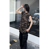 韩版男女同款潮流纯棉无袖T恤宽松休闲圆领迷彩打底背心HY572TP28，男装T恤，电商A102B