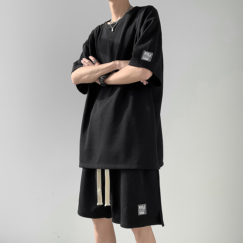 潮流宽松夏季五分卫裤2024夏季直筒短裤ins运动休闲裤子K171TP35,男装休闲裤,电商A102B