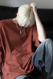 2024夏季新款ins情侣纯棉打底衫纯色宽松圆领短袖男女款HY33TP16，男装T恤，电商A102B