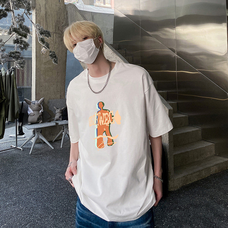 短袖男女t恤美式复古休闲潮牌宽松夏季上衣服打底衫HY326TP25控38图片