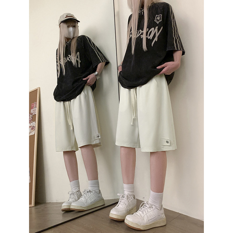美式高街vibe短裤简约运动裤子青春校园风休闲短裤K546TP30控49图片