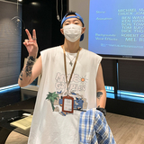 wassupcandy美式潮牌背心男款夏季薄款潮流宽松oversize无袖t恤，男装背心/马甲，电商A102B